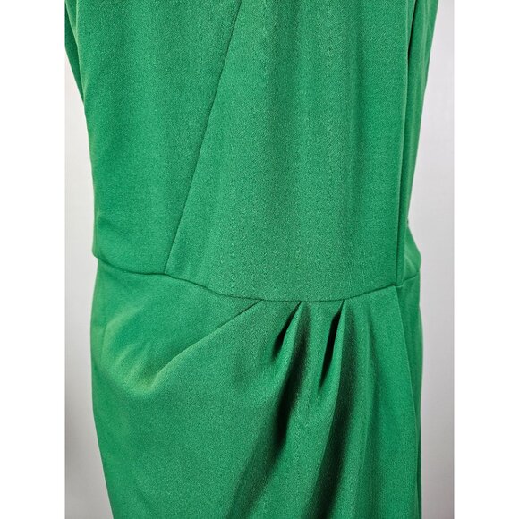 Elegant Green One-Shoulder Midi Dress Front Slit Womens Cocktail/Evening XXL - Picture 14 of 15